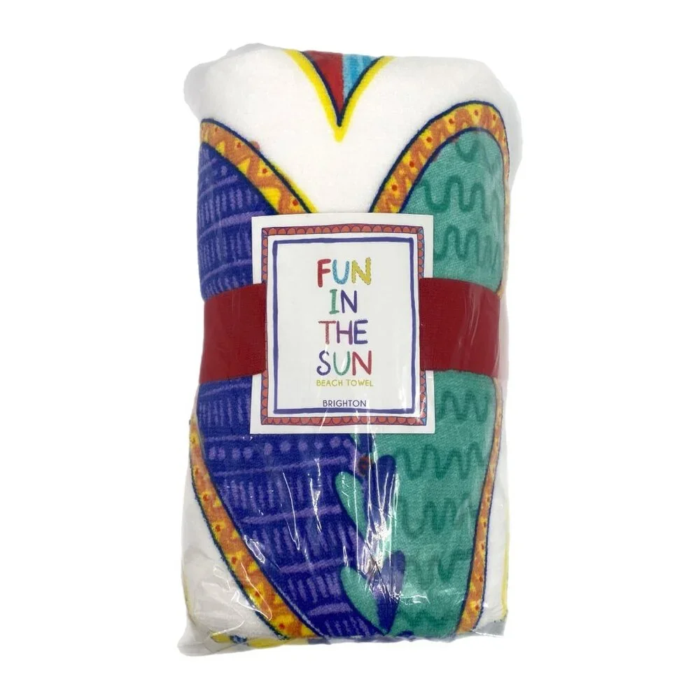 Brighton White Multicolor Fun in the Sun Beach Towel | Endless Summer